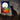 Dog gazing at sky beside colorful rainbow background star map print memorializing beloved pet with photo and name